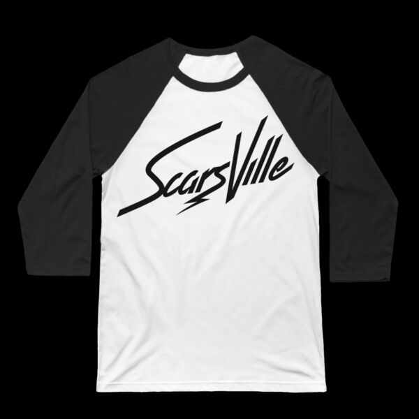 SCARSVILLE - 3/4 BASEBALL TEE - WHITE/BLACK Thumbnail