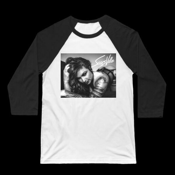 BLACK&WHITE - 3/4 BASEBALL TEE - WHITE/BLACK Thumbnail