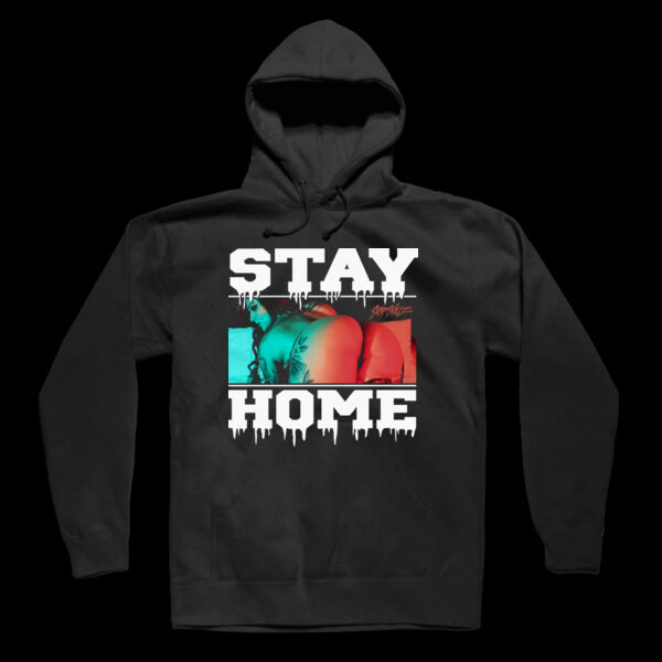 STAY HOME - PREMIUM PULLOVER HOODIE - BLACK Thumbnail